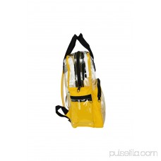 DALIX Small Clear Backpack Transparent PVC Security Security School Bag in Minion Yellow